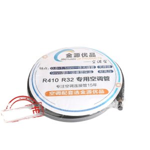 Alloy Seamless AC Refrigerant Tube (0.8-1.1mm Wall, 9mm B1 Insulation) for R410/R32 Systems, Compatible with 1P/1.5P/2P/3P/5P HVAC Units
