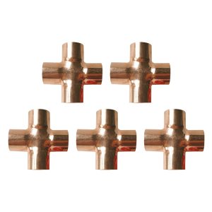 Copper Brazing Equal Cross Fitting (15mm OD) for HVAC Refrigeration Systems