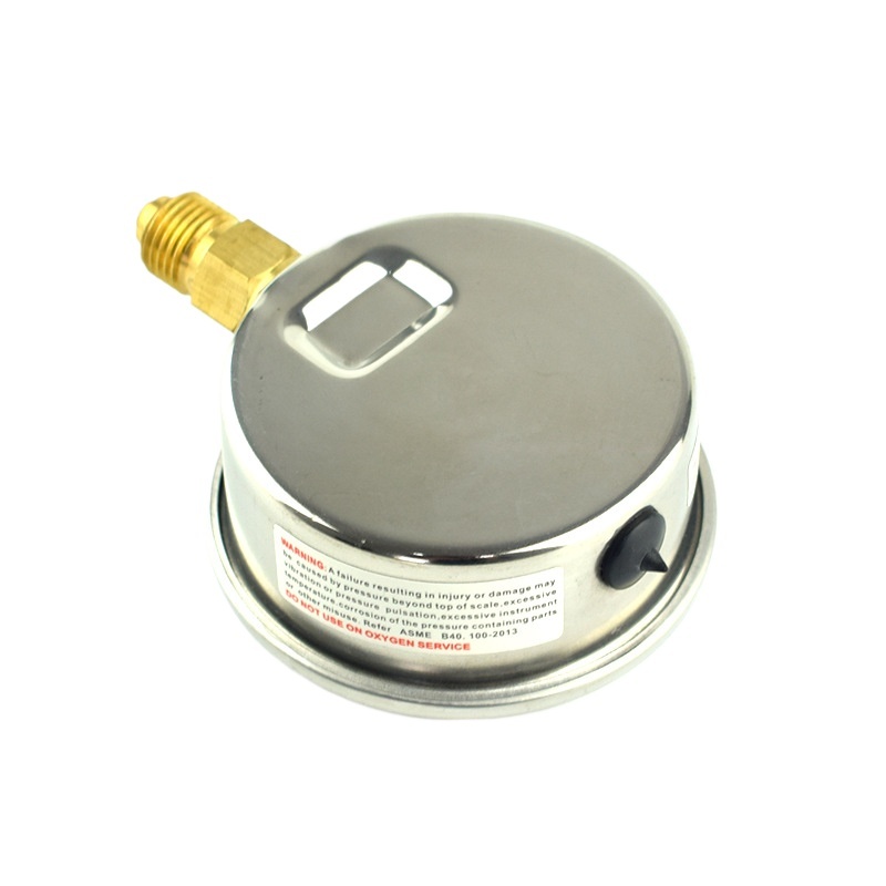 Radial Seismic Pressure Gauge y63 (0-25 bar, 0-300 psi, KL1.6) Stainless Steel Casing Copper Thread Connection for Oil, Air, Liquid, Water Pressure - Image 2