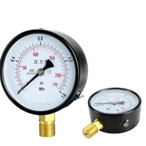 Analog Pressure Gauge Y100 Series (0-1.6 MPa, 1.6 Precision, Bottom Mount) for HVAC Systems