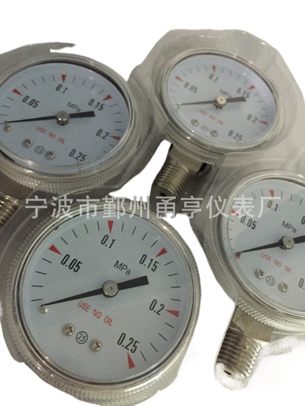 CBM-TECH Stainless Steel Pressure Gauge 0-40 MPa with Dual Scale PSI/Bar NPT Connection for Oxygen & Acetylene Regulator, Non-Oil Standard, Model CBM-Y50 - Imej 3