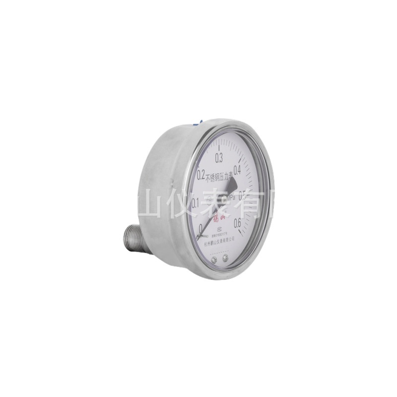 Fully Stainless Steel Axial Pressure Gauge Y100BFZ (0-0.6MPa, 100mm Dial, 1.6 Accuracy) for HVAC Systems - Image 2