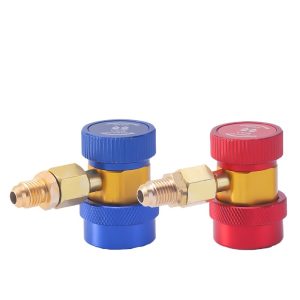 Adjustable R134a AC Refrigerant Quick Coupler High/Low Pressure Adapter for Car Air Conditioning Systems