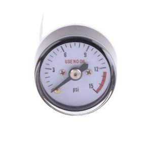 Axial Pressure Gauge 25mm Shell Copper Joint Spring Tube Pressure Gauge Y25S11BM7 0-15 psi with PSI Scale for HVAC Systems (Use No Oil)