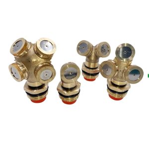 Full Brass Atomizing Spray Nozzle (Single/Dual/Triple/Quad Head), Garden Irrigation Sprinkler for Cooling Agriculture, Compatible with EHPOHN