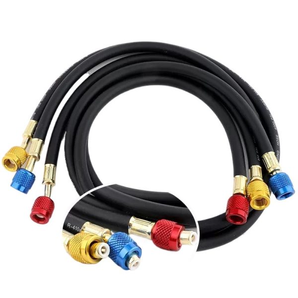 Reinforced R410a Black AC Refrigerant Charging Hose (1/4" x 1/4" SAE, Various Lengths) for HVAC System Maintenance & Automotive Air Conditioning Repair - 이미지 2