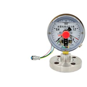 HVAC Diaphragm Vibration-Proof Electric Contact Pressure Gauge (YTPXC-100MF, 0-6Mpa, 1.6 Accuracy) for Water, Gas, Oil, Liquid, DN20/DN25 Flange Connection