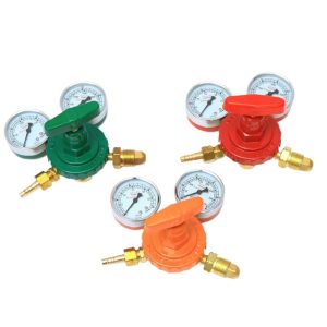 Industrial Pressure Regulator G5/8 for Oxygen Acetylene Propane, Single Stage with Dual Gauges (0-25 measuring range, max 40 L/min flow) for Welding & Cutting Applications
