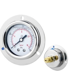 YN50ZT Axial Stainless Steel Pressure Gauge (0-1.6MPa, 2.5 Accuracy) with Edge for HVAC Systems
