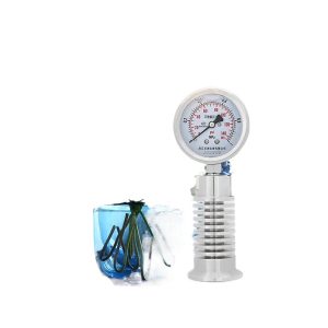 Sanitary Diaphragm Pressure Gauge YTP60BF (0-0.1MPa, 60mm Diameter, Stainless Steel) for Food/Pharmaceutical Industry