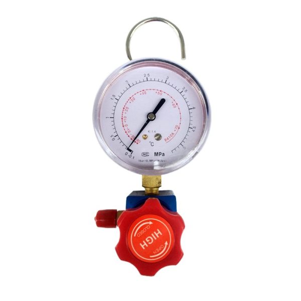 Automotive AC Refrigerant Pressure Gauge Kit (0-5 MPa, R410A compatibility) for AC Charging System with Single Valve, KL1.6 precision