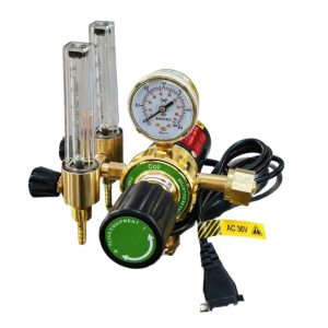 Heated CO2 Gas Regulator with Flow Meters (36V AC) for Welding Applications