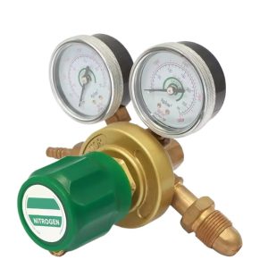 Welding Oxygen Pressure Regulator with Dual Gauges and G5/8in Inlet, Single Stage Adjustable Oxygen Reducer for Welding and Cutting Applications