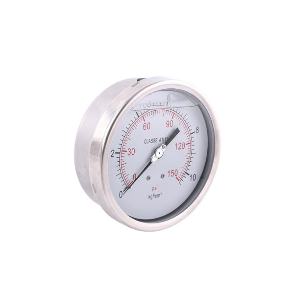 100mm Axial Oil Filled Pressure Gauge YB100ZB for HVAC Systems, 0-150 PSI, Stainless Steel, Class A1 (1%) - 이미지 2