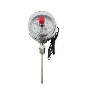 Bimetal Thermometer Temperature Gauge 0-120°C with Electrical Contact for HVAC Systems