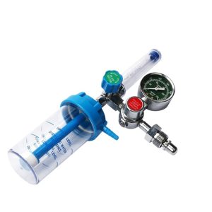 Medical Oxygen Flow Regulator with Pressure Gauge and Humidifier Bottle (0-15 L/min Flow Rate, 0-25 MPa Pressure) for Oxygen Therapy