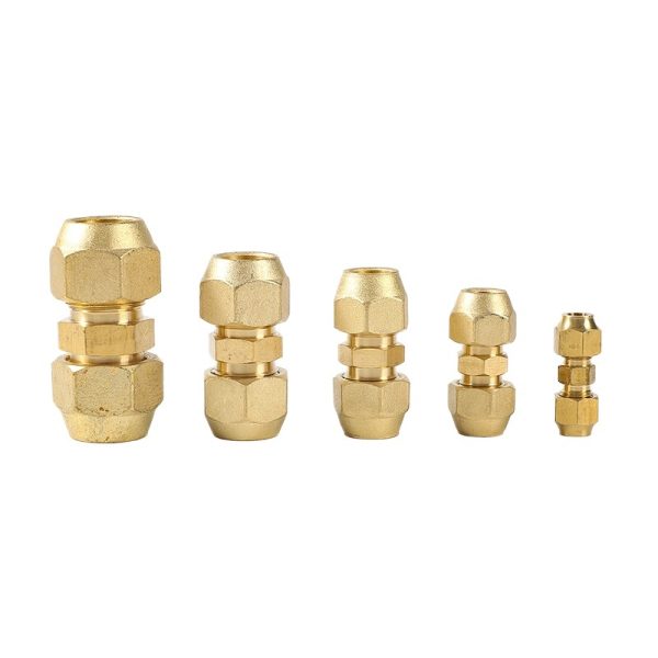 Brass Flare Union (6.35mm to 28.6mm) Non-Welded Coupler for HVAC Copper Tubes, Replaces Traditional Adapters - Imej 2
