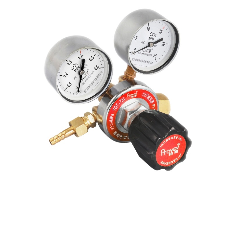 Provov YQT-731 CO2 Carbon Dioxide Pressure Regulator with Dual Gauges 0.6*25MPa for Industrial Gas Cylinder - Image 3