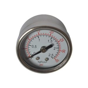 Stainless Steel Pressure Gauge Axial Mount YB40 2.5kgf/cm2 (35 PSI) for Corrosive Gas Systems Replaces YB40Z