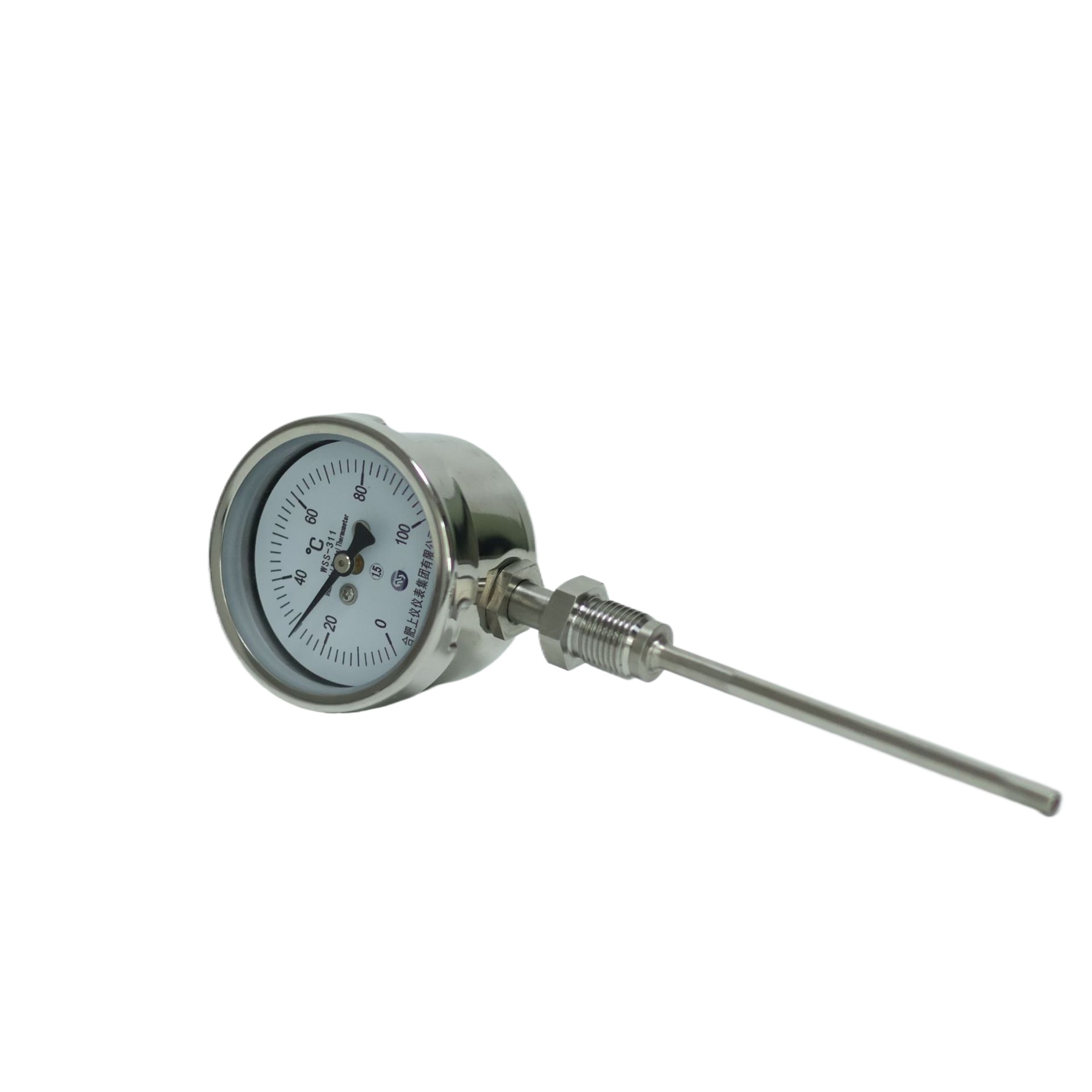 Bimetal Thermometer WSS-311 Industrial Temperature Gauge with 304 Stainless Steel Probe for HVAC Systems - Image 2