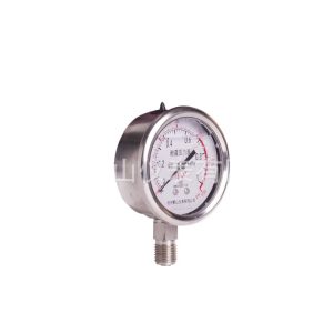 Stainless Steel Pressure Gauge 60mm Liquid Filled Vibration Resistant for HVAC Systems YN60 Series