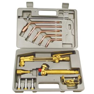 Oxy-Acetylene Welding and Cutting Torch Kit (Medium Duty) for Metalworking, Brazing & Fabrication, Complete Set with Hoses, Tips, and Regulators