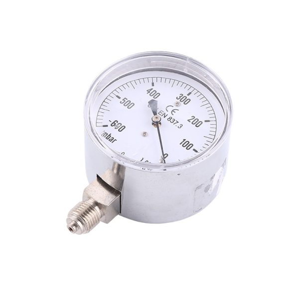 YE63V 63mm Electroplated Housing Diaphragm Vacuum Pressure Gauge (-600mbar to 0) for HVAC Systems Replaces OEM Parts - Imagem 3