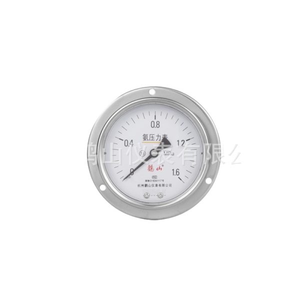 Hongshan YA100BFZT Ammonia Pressure Gauge (1.6 MPa, Axial, 100mm) for HVAC Refrigeration Systems