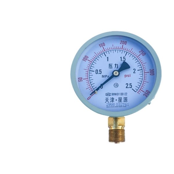Tianjin Xingyuan Brand Y-100 Pressure Gauge (0-2.5 MPa / 0-350 psi) for Water, Air, Oil Pipes, Replaces 2998 032761