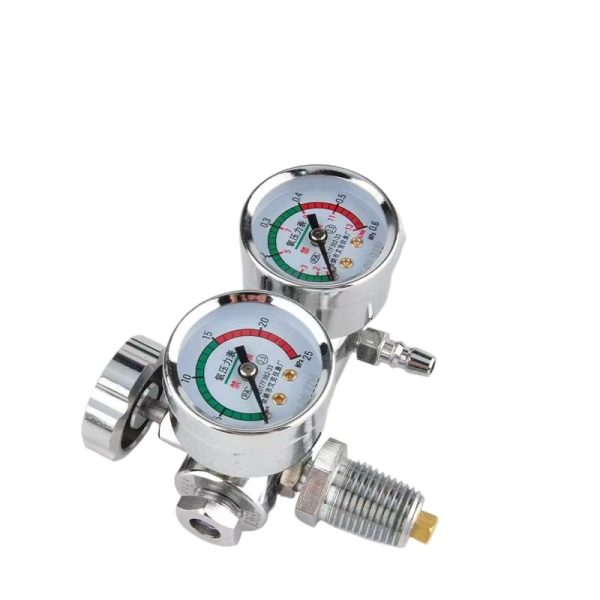 Medical Oxygen Cylinder Pressure Gauge 4L Dual Meter Valve 0-25 MPa for Oxygen Inhaler
