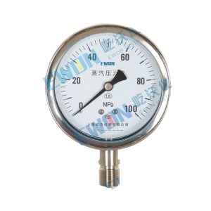 Steam Pressure Gauge Y-100 0-100 MPa 1.6 Accuracy Rating for Industrial HVDC Systems