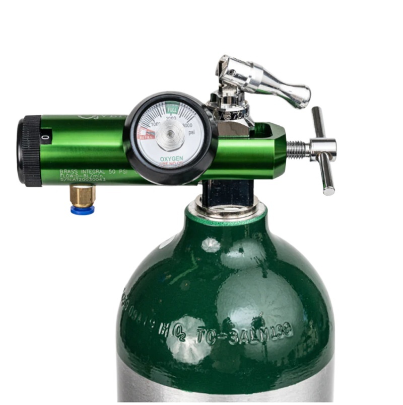 OXYMED Medical Oxygen Flow Regulator with CGA870 Barb Gauge (0-15 LPM) for Portable Oxygen Therapy - Image 3