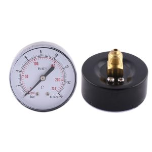Axial Pressure Gauge 63mm Brass Connector Pressure Meter ABS Plastic Case Snap-in Standard Pressure Gauge for HVAC Systems