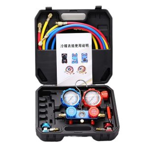 Automotive AC Manifold Gauge Set (R134a) - Dual Gauge Diagnostic Tools for Refrigerant Charging & Pressure Testing