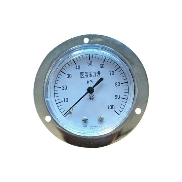 ZYB Medical Pressure Gauge 60mm 100kPa Axial with Pagoda Connection for HVAC Systems