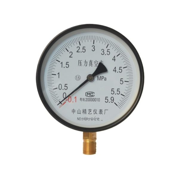 Pressure Vacuum Gauge YZ-100 -0.1 to 5.9 MPa for HVAC Systems
