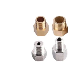 Pressure Gauge Adapter Copper Stainless Steel M14 M20 x 1.5 to 1/4" 3/8" 1/2" NPT, Various Sizes Thread Connector
