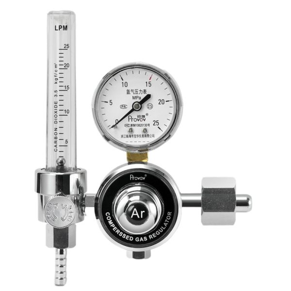 Provov Argon Gas Pressure Reducer Regulator with Flow Meter and Dual Gauge (25L) - 이미지 2
