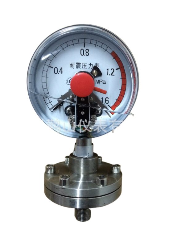 Vibration-Resistant Diaphragm Pressure Gauge YNXC100/ML (0-1.6 MPa, Radial Connection, 100mm Dial) for HVAC Systems