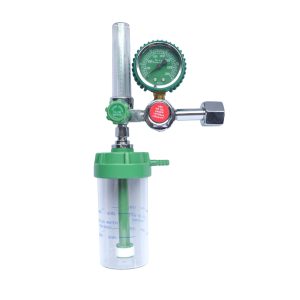 G5/8 Oxygen Flow Meter Regulator with Pressure Gauge and Humidifier Bottle, 0-15 L/min for Oxygen Inhaler, CGA540 compatible