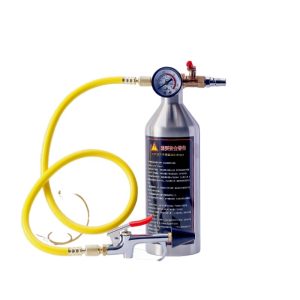 Automotive AC System Flush Set (Stainless Steel with Pressure Release Valve) for Car Air Conditioning System Cleaning and Maintenance