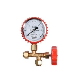 NITROGEN PRESSURE GAUGE for HVAC Refrigeration (60KG/870PSI) with Brass Valve for Pressure Testing & Leak Detection - Compatible with Air Conditioning Systems