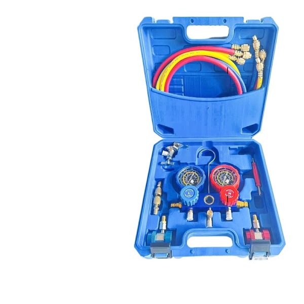 Manifold Gauge Set R22 R134a R410a A/C Refrigerant Charging Kit for Home Auto HVAC Systems