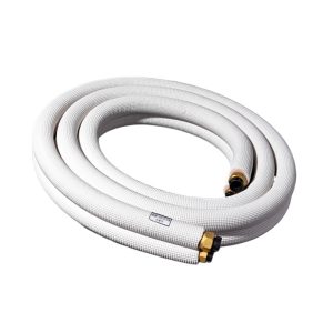 Embossed White Insulated Copper Pipe 1/4" x 1/2" for 1.5P 2P Outdoor HVAC Unit, Flared Refrigeration Tube