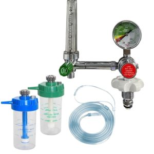 Oxygen Inhaler Regulator with Flowmeter and Humidifier Bottles for Medical Oxygen Therapy