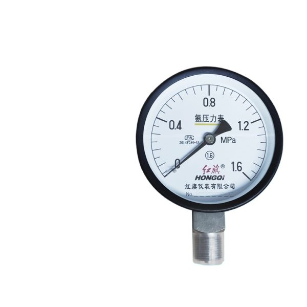 Hongqi YA-100/YZA-100 Ammonia Pressure Gauge for Cold Storage Ammonia Vacuum - M20*1.5 100mm Dial