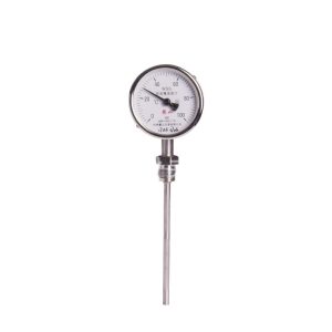 Bi-metallic Thermometer WSS311 Radial Mount 100mm Dial 100mm Stem M27*2 Thread 0-100℃ for Industrial HVAC