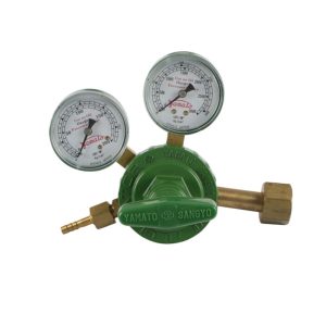 YAMATO Oxygen Regulator Pressure Reducer with Dual Gauges (0-200 PSI, 0-3000 PSI) for G5/8-inch Inlet