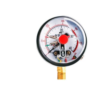 MENGCHUAN YNXC-100 Electric Contact Pressure Gauge (0-1.6MPa) with Copper Connector, Shock-Resistant, for HVAC Water Gas Oil Pressure Systems