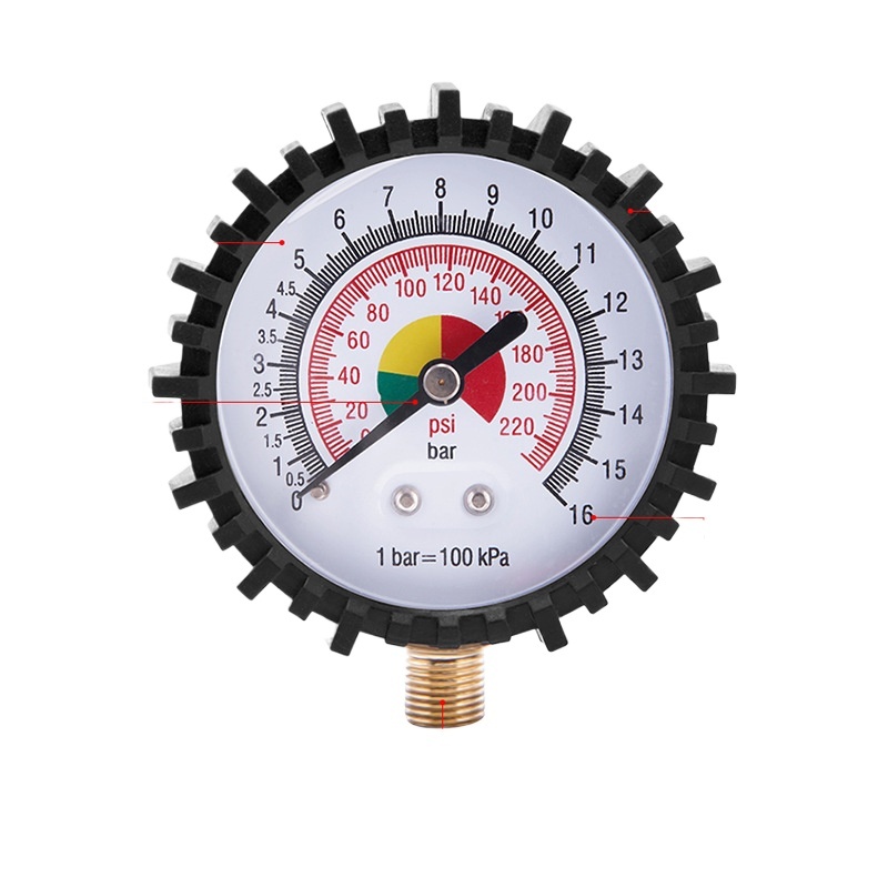 Precise Radial Pressure Gauge (0-16Kg, 0-220psi) for Tire Pressure, Industrial Applications - Image 2